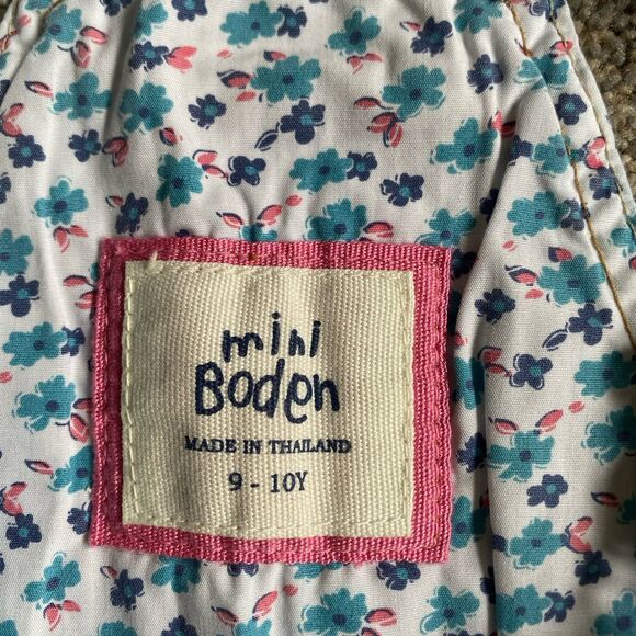 Mini Boden Jean Jumper Dress 9/10 Denim Overall Dressall Blue Striped Casual - Picture 3 of 10